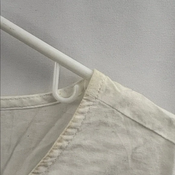 Chico’s Peasant Top 3/4 Sleeves Optic White Blouse Top Lace Up Tunic Women’s New - Picture 9 of 13